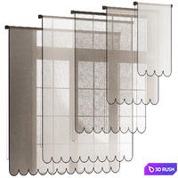 Scallop Roller Blinds 3D Model Vray, Corona
