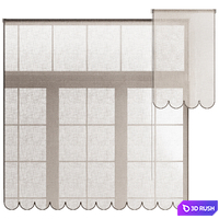 Scallop Roller Blinds 3D Model Vray, Corona