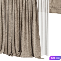 Curtains 3D Model Vray, Corona
