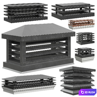 Chimney cap / Roof weather vane / Chimney cap SET 3D Model