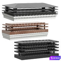 Chimney cap / Roof weather vane / Chimney cap SET 3D Model Vray, Corona