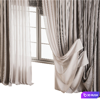 Curtain set with sheer and pleated drapes 67 3D Model Vray, Corona