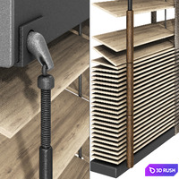 Wooden Venetian Blinds Curtain Set 23 3D Model Vray, Corona
