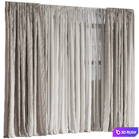 Curtain set interior 7 3D Model Vray, Corona