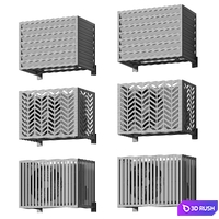 Facade basket for air conditioner 3D Model Vray, Corona
