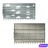 Roman curtains for the nursery with pompoms ZS 01 3D Model Corona