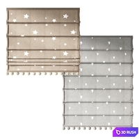 Roman curtains for the nursery with pompoms ZS 01 3D Model Corona