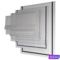 Roman Curtains 199 | Sheer Fabric | Roman Shades with Ribbon 3D Model Vray, Corona