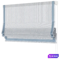 Roman Curtains 186 | Sheer Fabric | Stripe and Silk 3D Model Vray, Corona