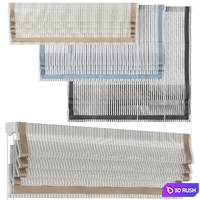 Roman Curtains 186 | Sheer Fabric | Stripe and Silk 3D Model Vray, Corona