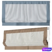 Roman Curtains 185 | Larkbury Curtains | Stripe and Silk 3D Model Vray, Corona