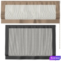Roman Curtains 185 | Larkbury Curtains | Stripe and Silk 3D Model Vray, Corona