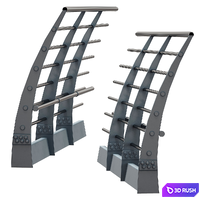 Metal bridge, deck fencing of the embankment 3D Model Vray, Corona