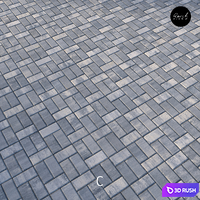 Set of 5 materials of colorful paving stones 3D Model Vray, Corona