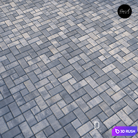 Set of 5 materials of colorful paving stones 3D Model Vray, Corona