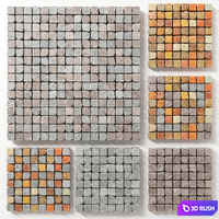 Cube stone granite decoration / Stone cubes for decoration. (Paving stones) 3D Model Vray