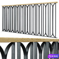 Set of modern railings 2 3D Model Vray, Corona