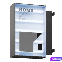 Five modern signage 3D Model Corona