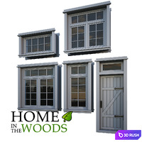 Windows and doors for houses 3D Model Vray