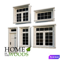 Windows and doors for houses 3D Model Vray