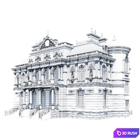 Classic facade 3D Model Corona