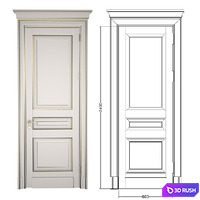 Classic door with cornice + 2D DWG File 3D Model Vray