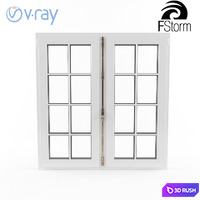 Classic French Window 3D Model Vray