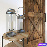 Decorative barn door 3D Model Vray
