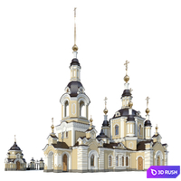 Church of St. Nicholas the Wonderworker 3D Model Vray