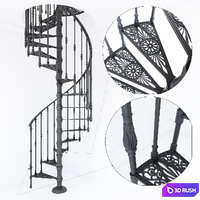 Spiral staircase Modus 3D Model Vray