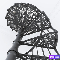 Spiral staircase Modus 3D Model Vray