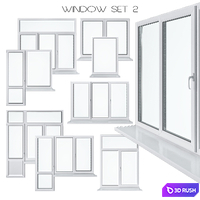 Window Set 2 3D Model Vray
