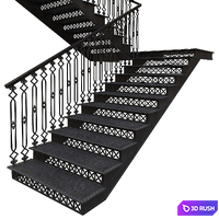 Cast-iron staircase 3D Model Vray
