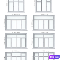 Window Set 5 3D Model Vray