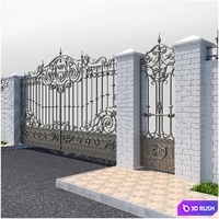 Forged gates 2252 3D Model Vray
