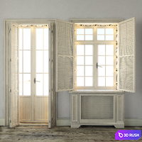 Windows with shutters and backlighting 3D Model Vray