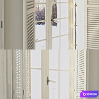 Windows with shutters and backlighting 3D Model Vray