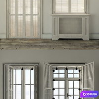 Windows with shutters and backlighting 3D Model Vray