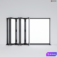Sliding aluminum window accordion (door) 3D Model Corona