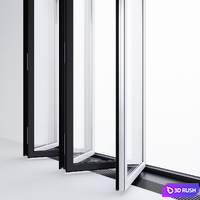 Sliding aluminum window accordion (door) 3D Model Corona