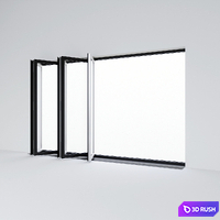 Sliding aluminum window accordion (door) 3D Model Corona