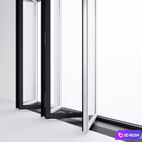Sliding aluminum window accordion (door) 3D Model Corona