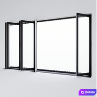 Sliding aluminum window accordion (door) 3D Model Corona