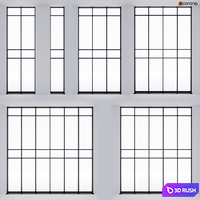 Double-glazed panoramic glazing 3D Model Corona
