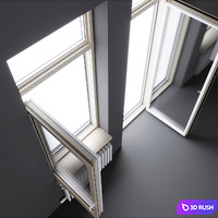 Wood-aluminum windows 3D Model Corona