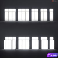 Wood-aluminum windows 3D Model Corona