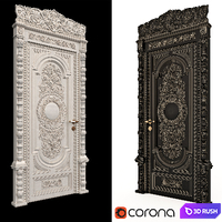 Carved door 3D Model Corona