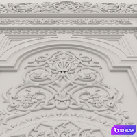 Carved door 3D Model Corona