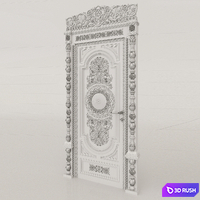 Carved door 3D Model Corona
