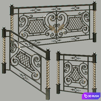 Fences forged, railing 3D Model Vray